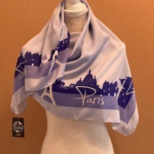 Paris Skyline Print Scarf - Bought In Paris NWT